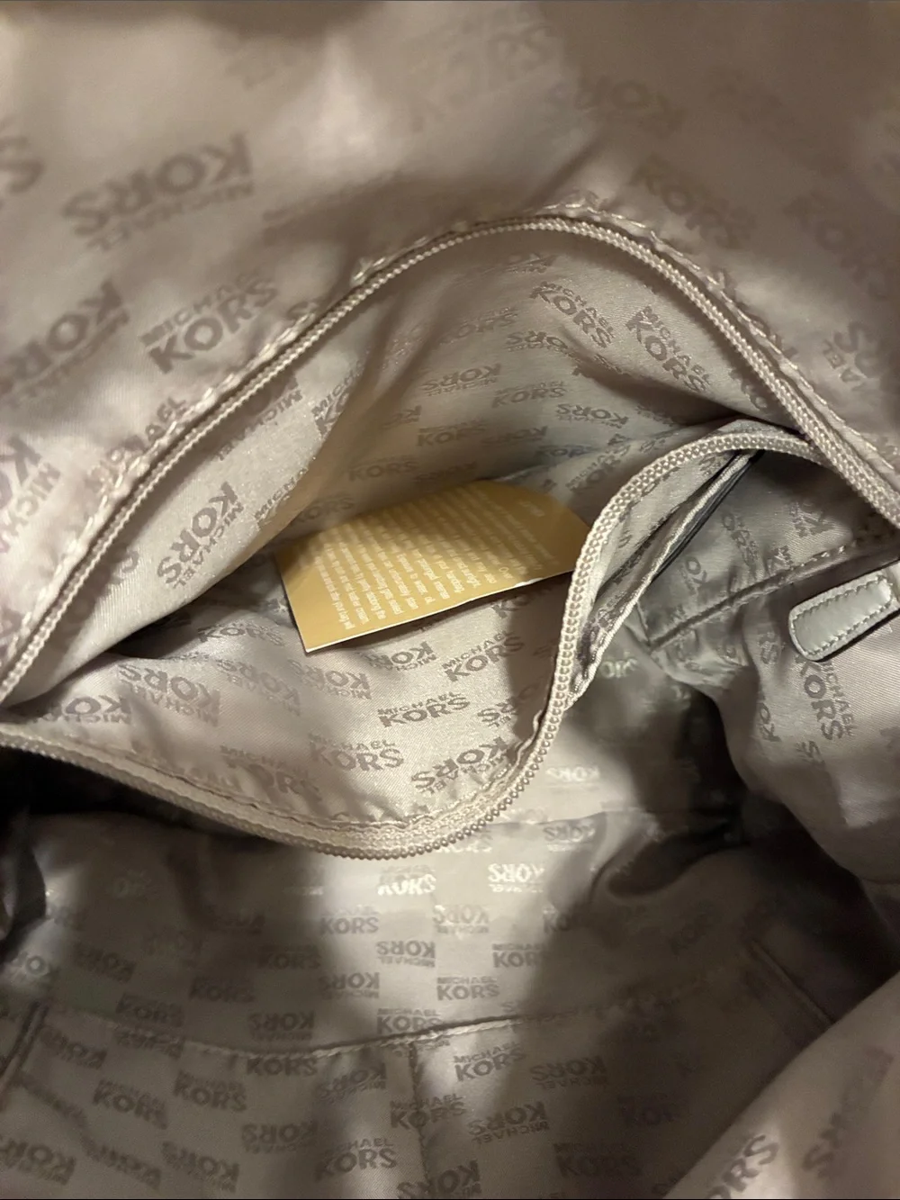 Michael Kors Vanilla Leather Shoulder Hobo with Front Pocket